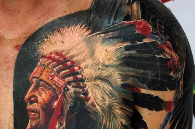 Тату индеец. Значение тату индеец. Эскизы и фото тату индеец. Индейские татуировки Индейские татуировки и их значение для мужчин